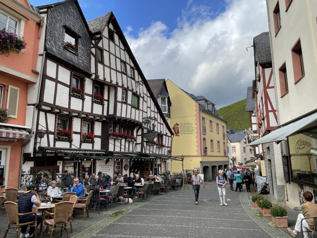 Street with restaurants