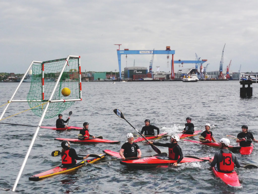 Scoring a goal at Canoe Polo