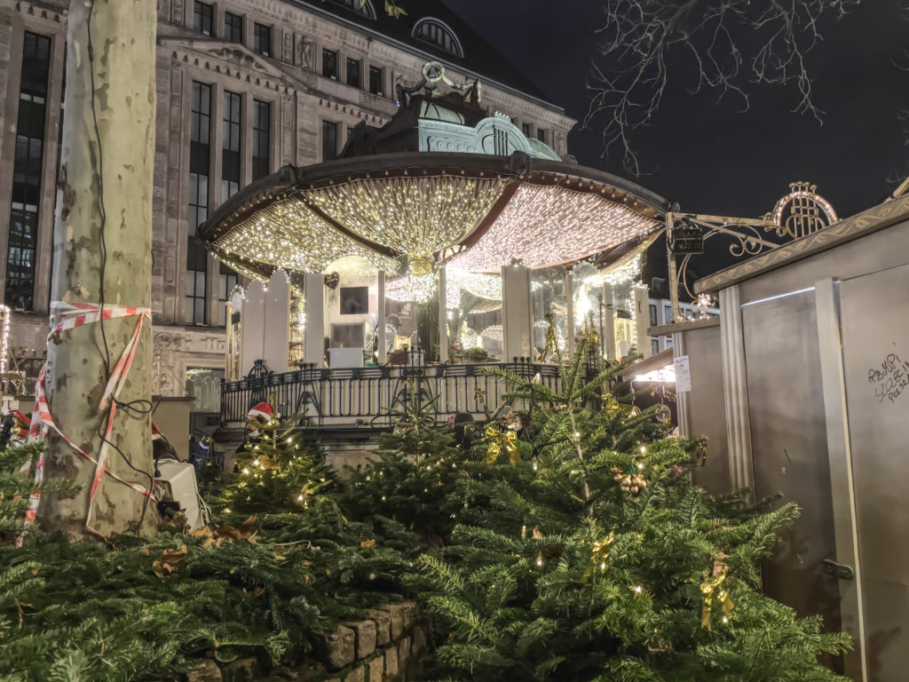 Christmas trees and music pavilion