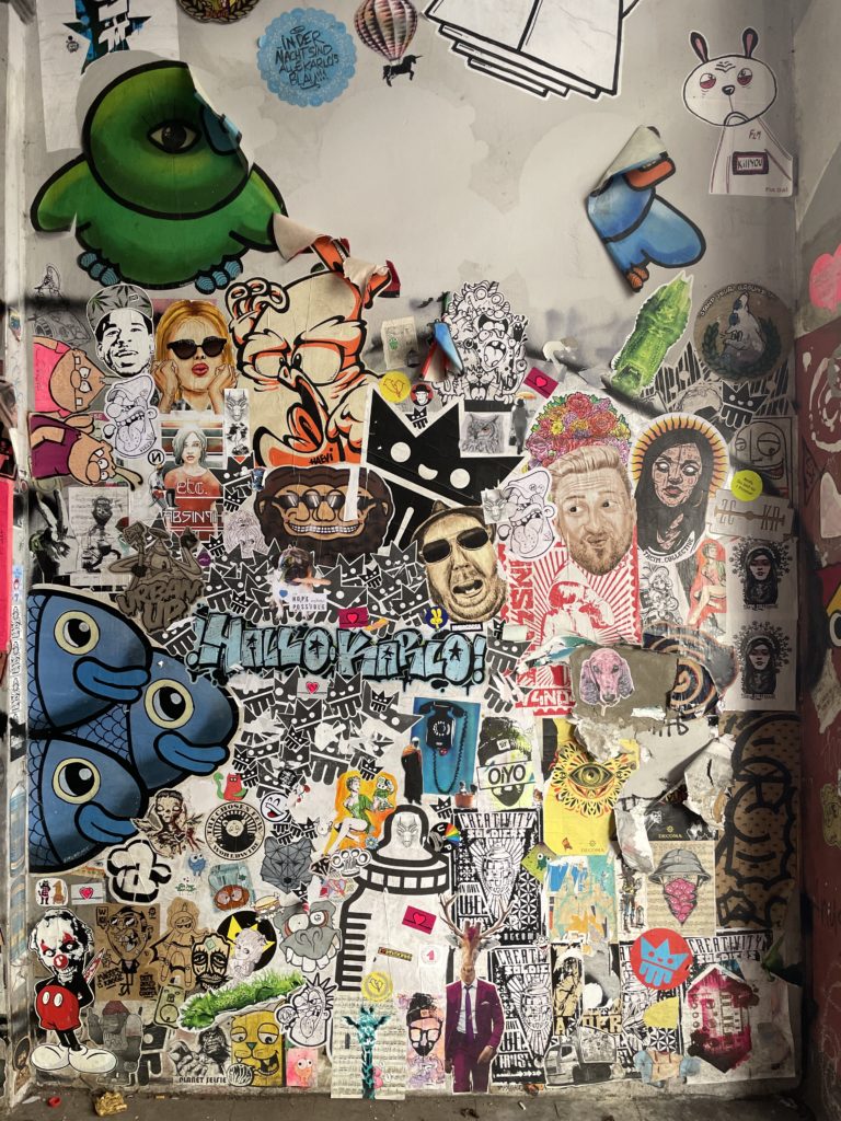 Wall full of sticker art