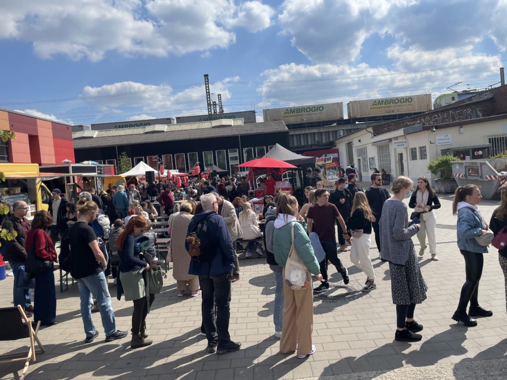 Line in front of the token booth