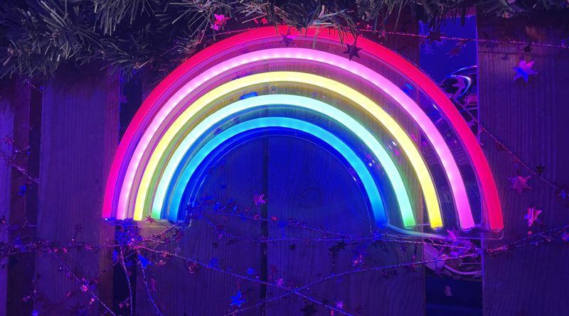 The LED rainbow of the DJ desk
