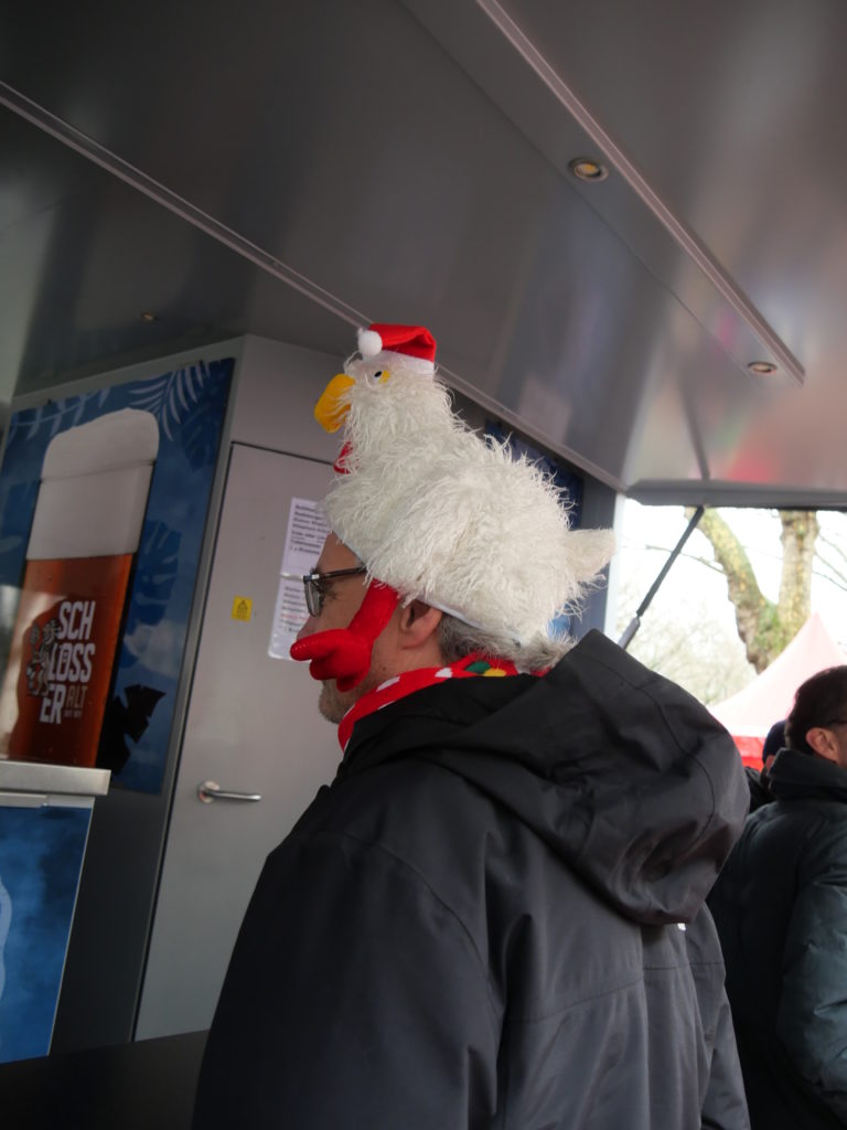 Christmas chicken hat