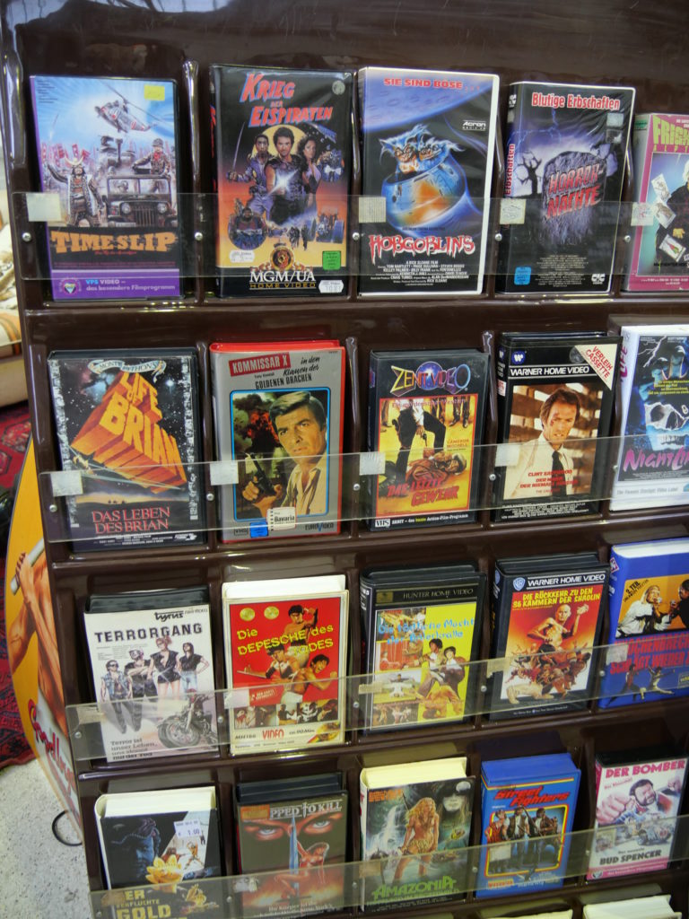 VHS tapes on display